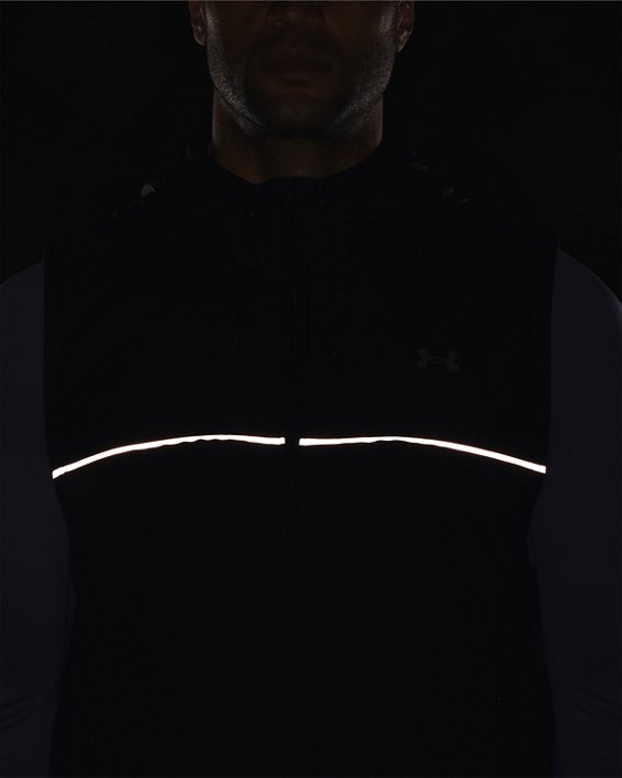 Men's Armour Fleece® Storm Hooded Vest, Black, pdpMainDesktop image number 4